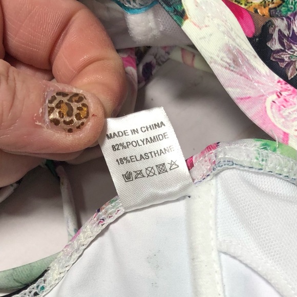 Colorful, Floral High-Waisted 2 Piece Swimsuit - Size Medium - Picture 13 of 13